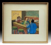 FRAMED ELI LEVIN PAINTING - "O