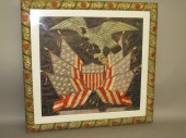 FRAMED EMBROIDERED AMERICAN EA