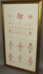 FRAMED EMBROIDERED SAMPLER BY