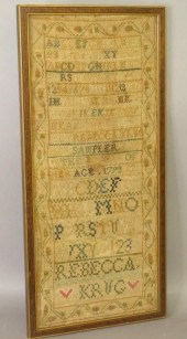 FRAMED EMBROIDERED SAMPLER FOR