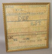 FRAMED EMBROIDERED SAMPLER OF