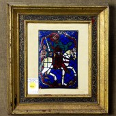 FRAMED ENAMEL ON COPPER PLAQUE