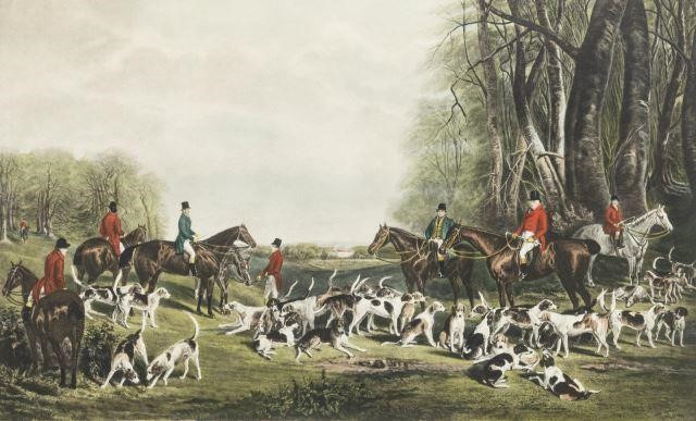 FRAMED EQUESTRIAN HUNT PRINT 'THE