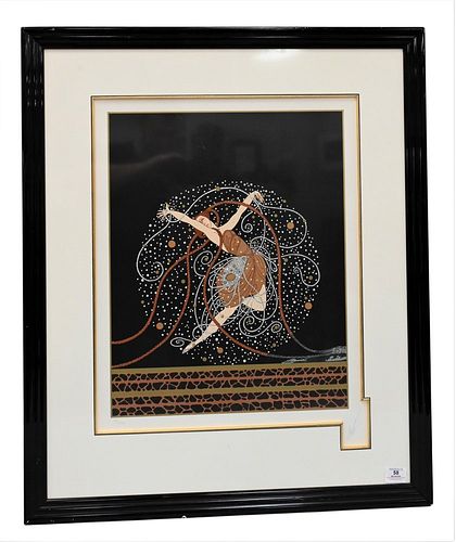 FRAMED ERTE SERIGRAPH, DEPICTING