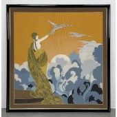 Framed ERTE Silk Scarf. Woman