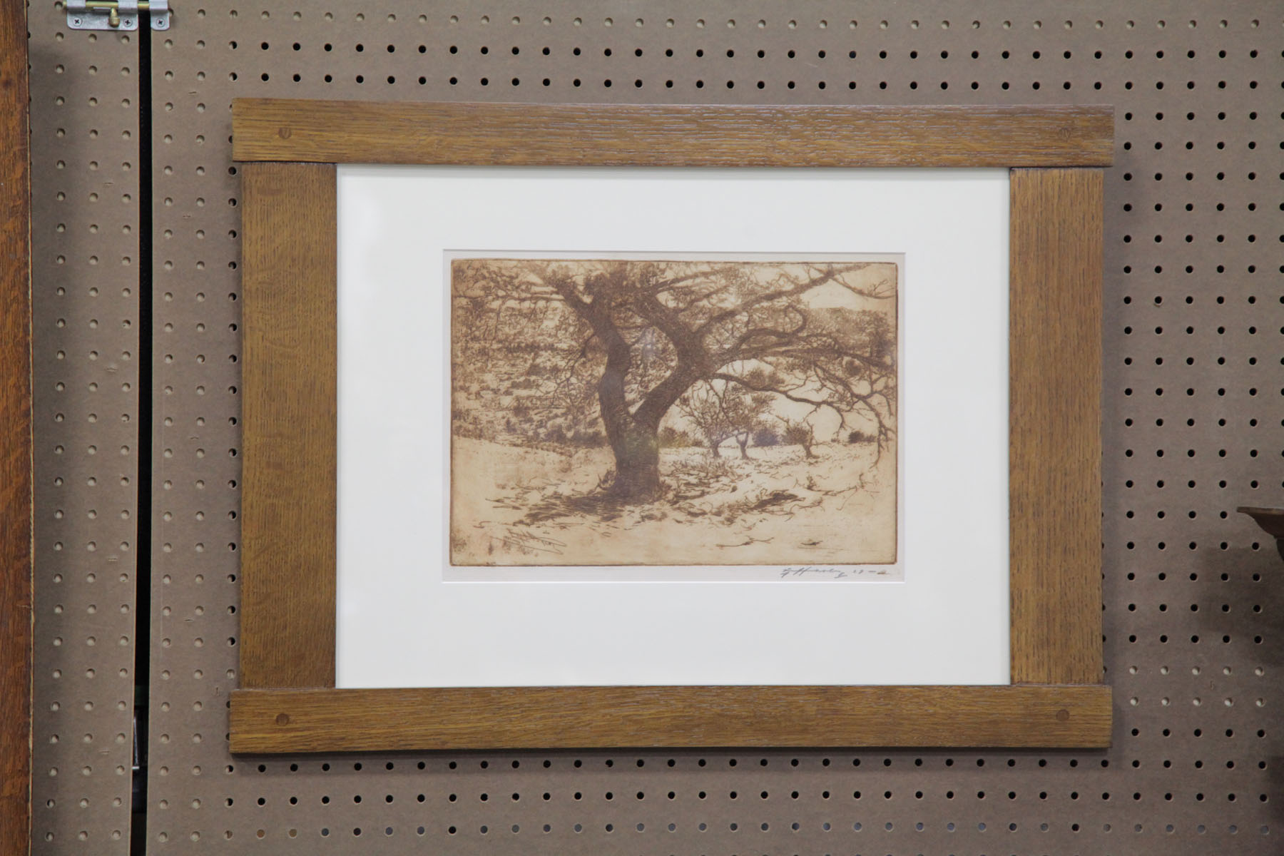 FRAMED ETCHING BY E.T. HURLEY (OHIO