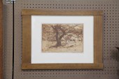 FRAMED ETCHING BY E.T. HURLEY