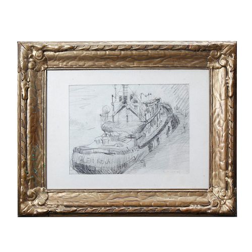 FRAMED ETCHING ON PAPER, ROBERT
