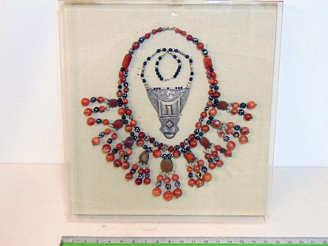 FRAMED ETHNIC NECKLACES, STONE &