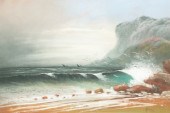FRAMED EUROPEAN PASTEL SEASCAP