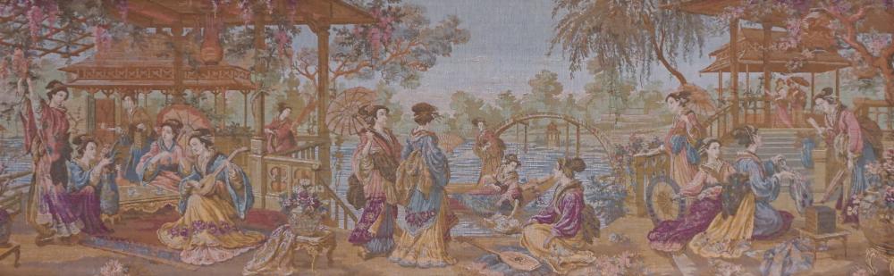 FRAMED EUROPEAN TAPESTRY OF A