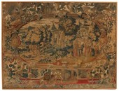 FRAMED FLEMISH TAPESTRY FRAGME