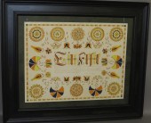 FRAMED FOLK ART FRAKTUR "BROAD