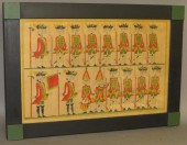 FRAMED FOLK ART INK AND WATERC