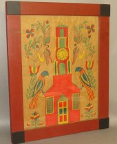 FRAMED FOLK ART INK AND WATERC