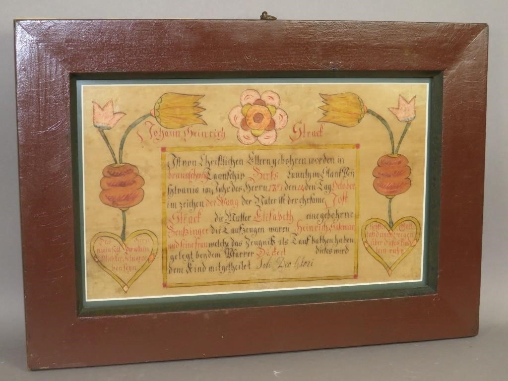 FRAMED FRAKTUR BY "SOLI DEO