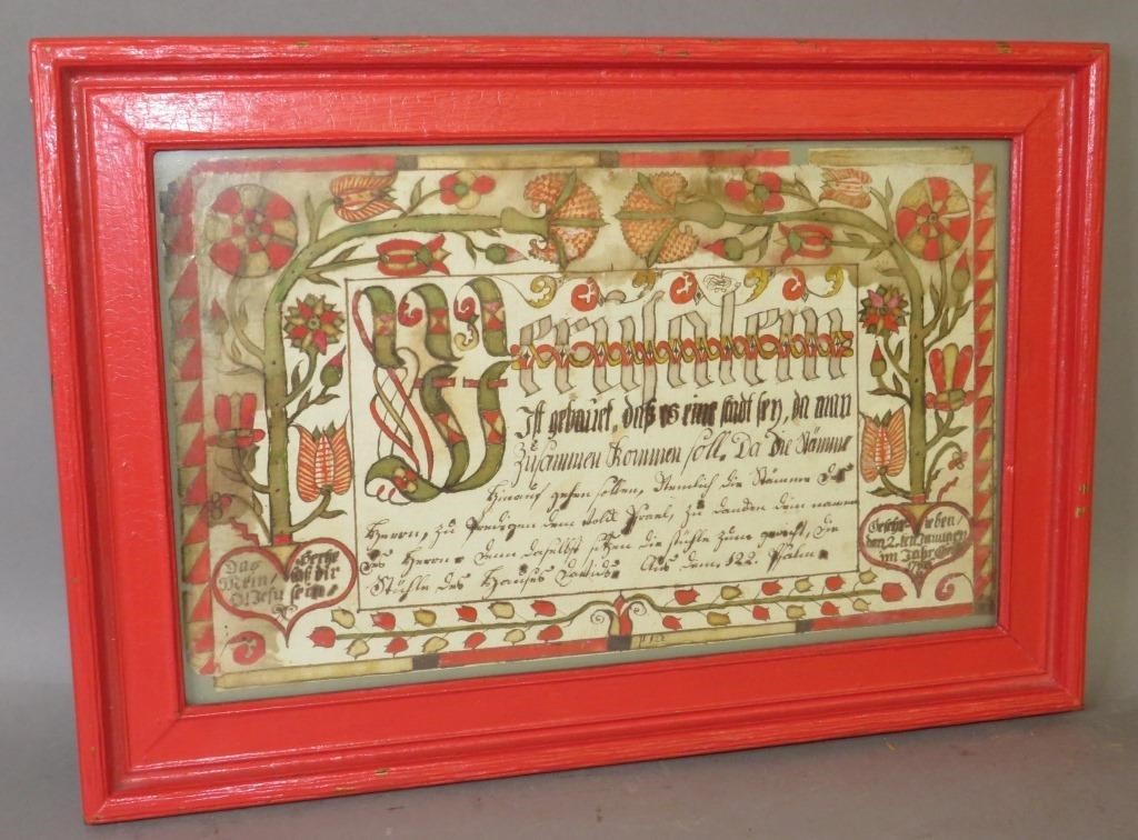 FRAMED FRAKTUR GERMAN SCRIPTURE