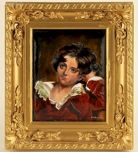 FRAMED FRENCH F.J. CARMONA ENAMELED