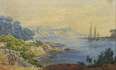 FRAMED FRENCH WATERCOLOR LANDS
