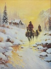 FRAMED G. HARVEY PRINT COWBOYS