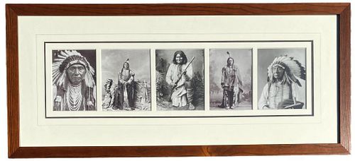 FRAMED GROUP FIVE NATIVE AMERICAN
