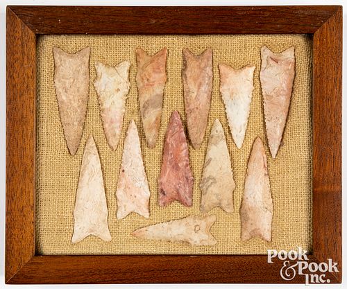 FRAMED GROUP OF PALEO-INDIAN DALTON
