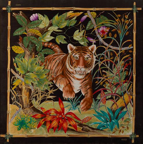 FRAMED GUCCI SILK SCARFFRAMED GUCCI