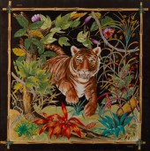 FRAMED GUCCI SILK SCARFFRAMED