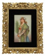 FRAMED HAND-PAINTED PORCELAIN