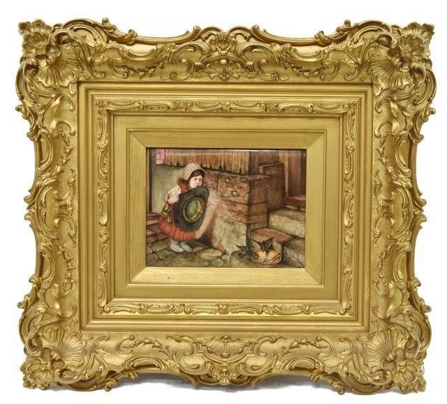 FRAMED HAND-PAINTED T&V LIMOGES