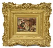 FRAMED HAND-PAINTED T&V LIMOGE