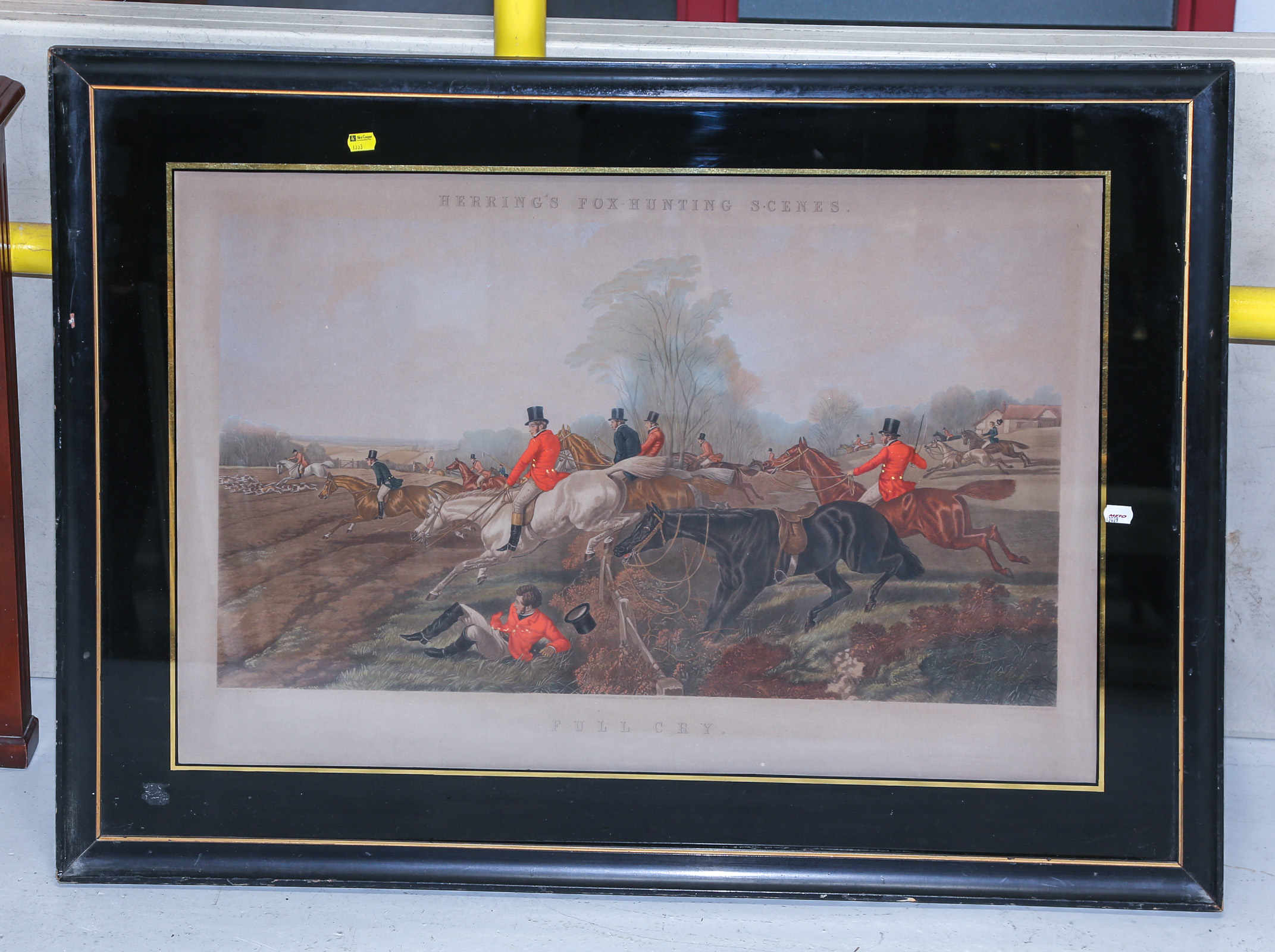 FRAMED HERRING FOX HUNTING SCENE