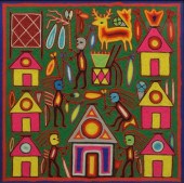 FRAMED HUICHOL INDIAN FOLK ART