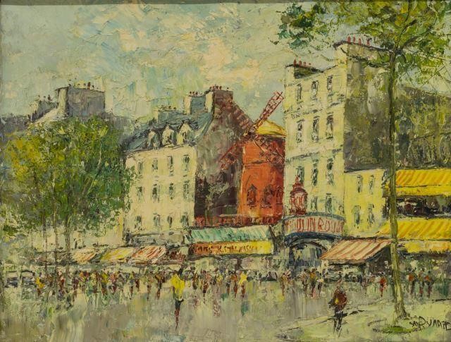 FRAMED IMPASTO OIL PAINTING, MOULIN