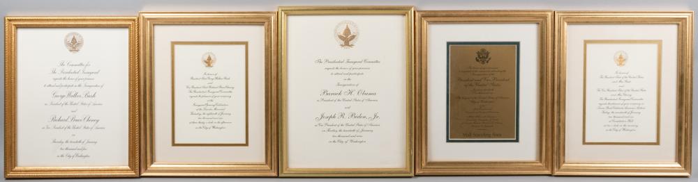 FRAMED INAUGURAL INVITATIONS FOR