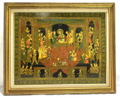 FRAMED INDO-PERSIAN OIL ON BOA