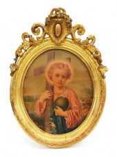 FRAMED ITALIAN OVAL RELIGIOUS
