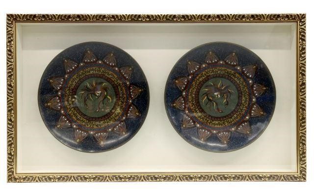 FRAMED JAPANESE CLOISONNE ENAMEL