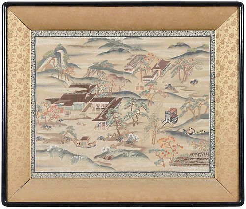 FRAMED JAPANESE EMBROIDERED