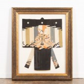 FRAMED JAPANESE FIGURAL SILK K