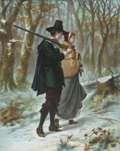FRAMED JOHN ALDEN & PRISCILLA