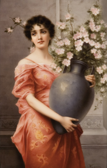 Framed KPM Painted Porcelain Plaque
