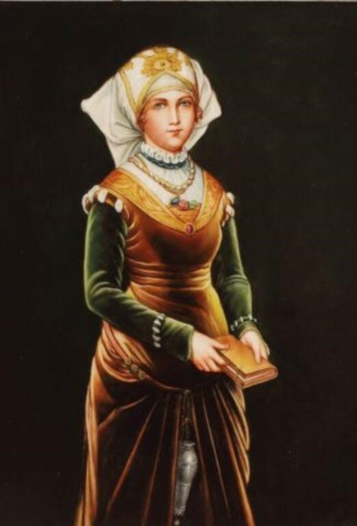 FRAMED KPM STYLE PORCELAIN PORTRAIT