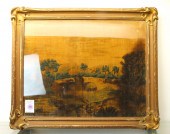 FRAMED LANDSCAPE PAINTING ON V