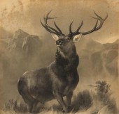 FRAMED LANDSEER ENGRAVING, 'MO