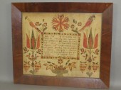 FRAMED LEBANON CO. FRAKTUR BIR