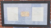 FRAMED LETTER FROM WALTONS RES