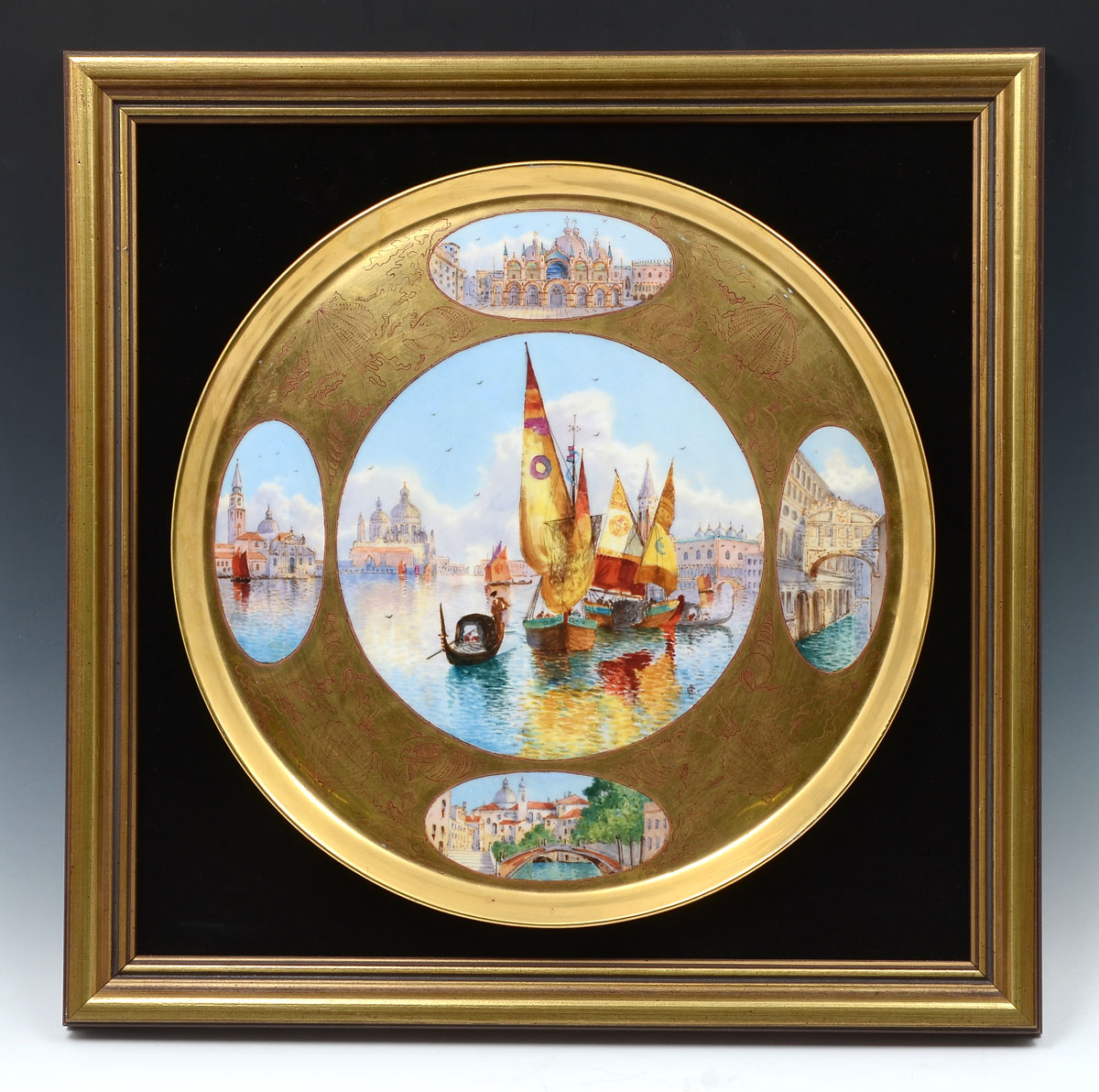 FRAMED LIMOGES CHARGER WITH