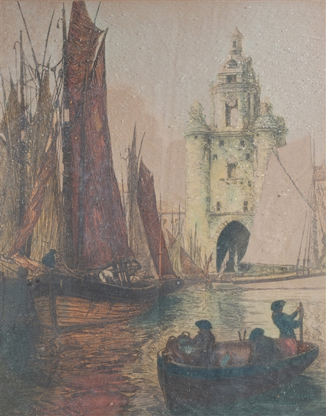 Framed lithograph by Julien Lacaze,