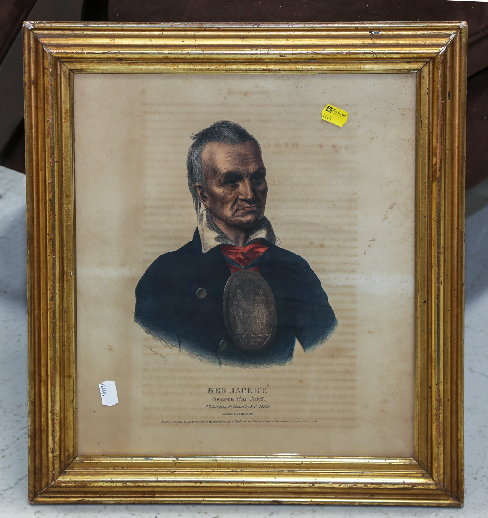 FRAMED LITHOGRAPH OF RED JACKET